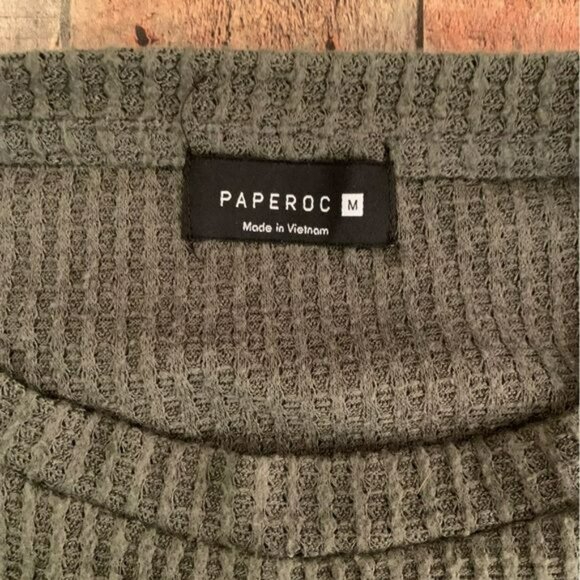 Paperoc Green Pullover sweater with buttons women’s Medium - Picture 5 of 6